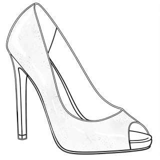 Peep toe pumps without platform