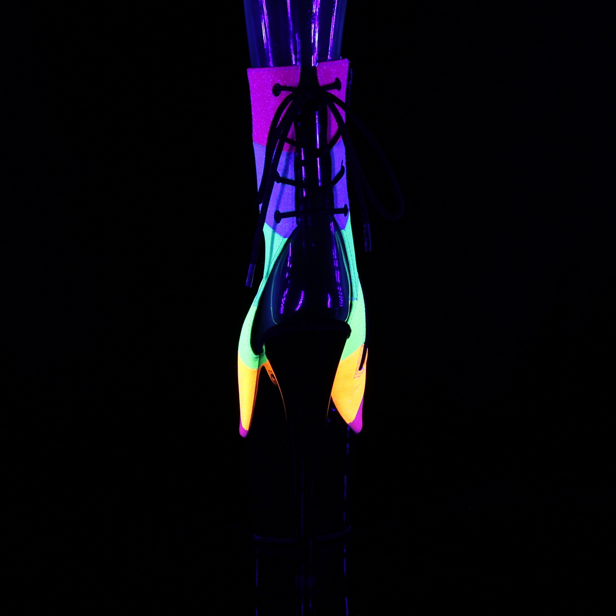 Pleaser Adore-1018RBG RBOWG/B - Multicolour High-Platform Peep Toe Boots