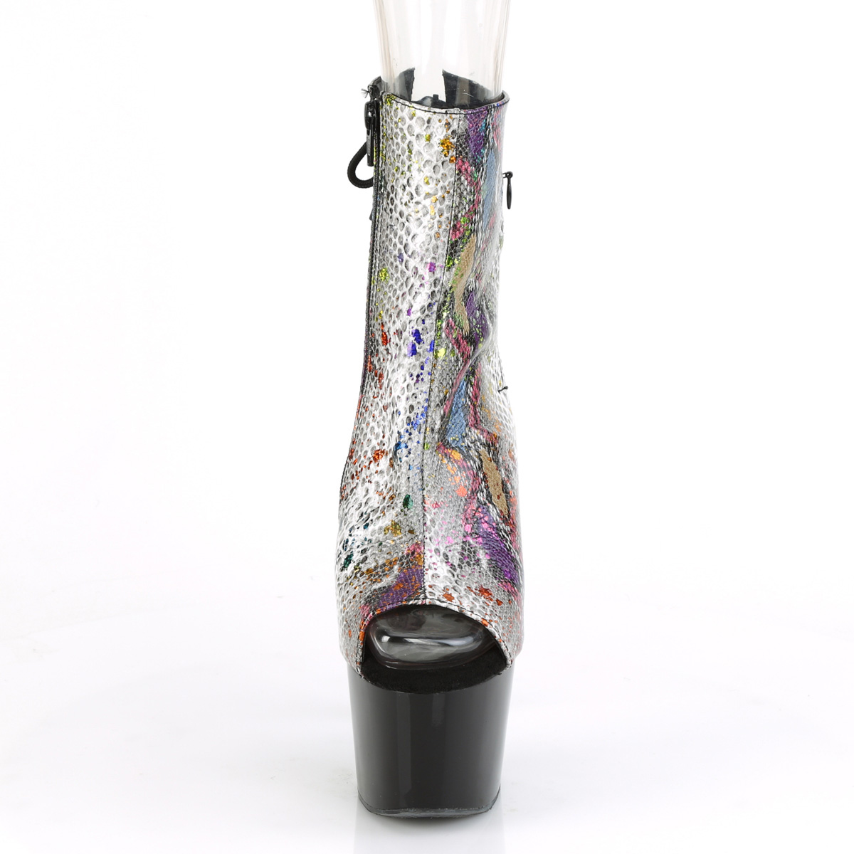 Pleaser Adore-1018SP MCSP/B - Animal Pattern High-Platform Peep Toe Boots