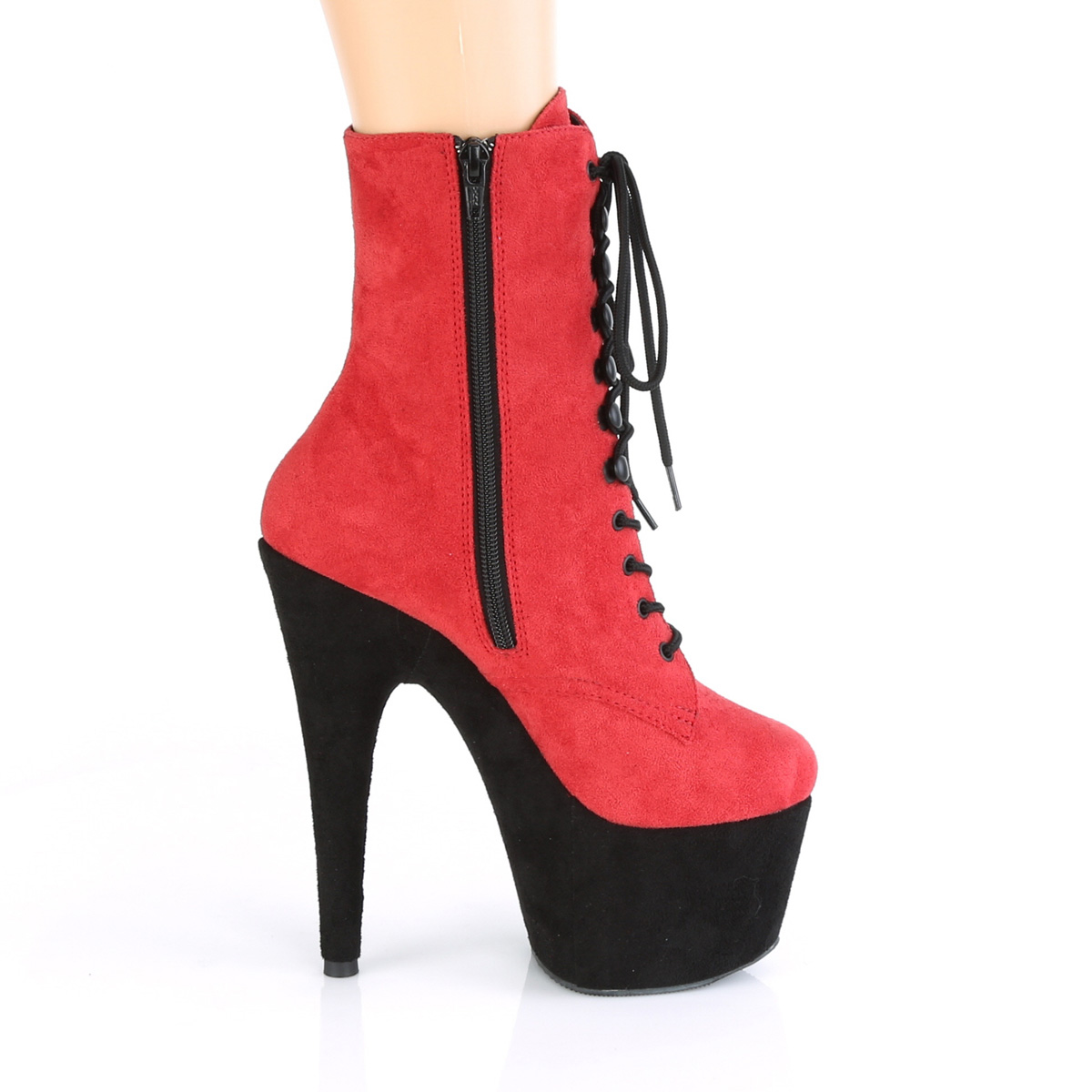 Pleaser Adore-1020FSTT RFS/BFS - Red High-Platform Ankle Boots