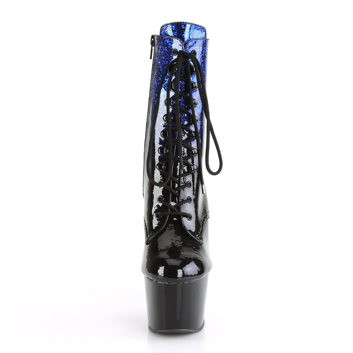 Pleaser Adore-1020OMB BLU-BPT/B - Shiny Blue High-Platform Ankle Boots