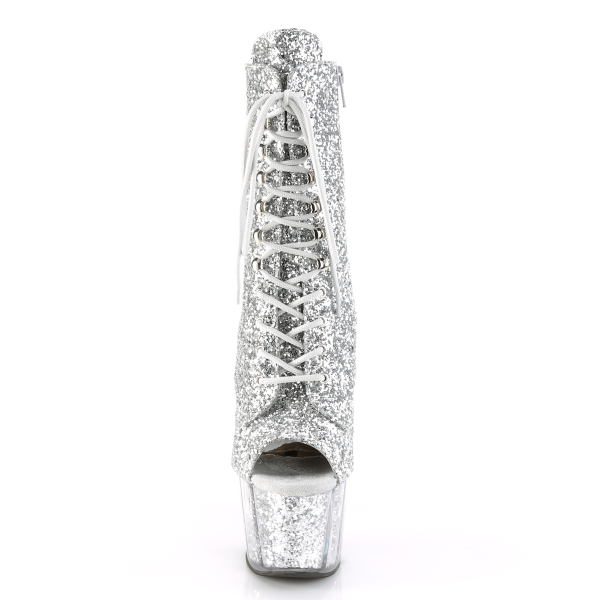 Pleaser Adore-1021G SG/M - Silver High-Platform Ankle Boots