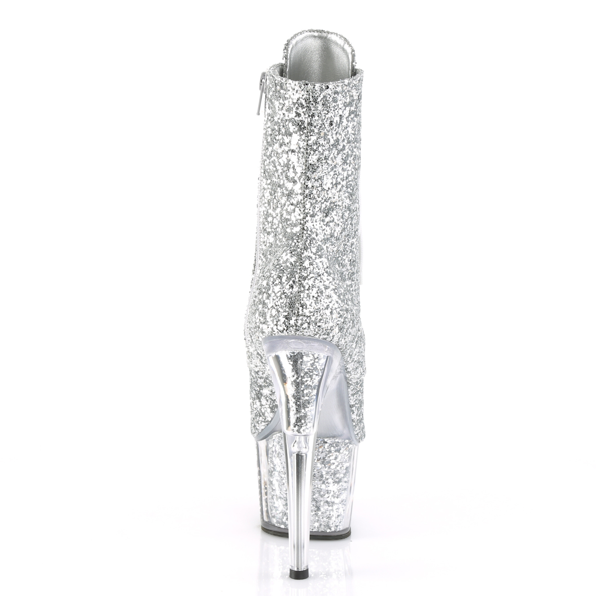Pleaser Adore-1021G SG/M - Silver High-Platform Ankle Boots