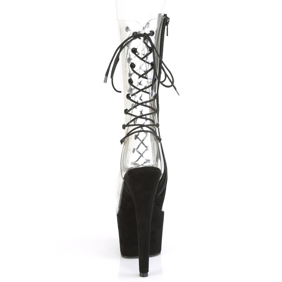 Pleaser Adore-700-60FS C/BFS - Clear High-Platform Peep Toe Boots