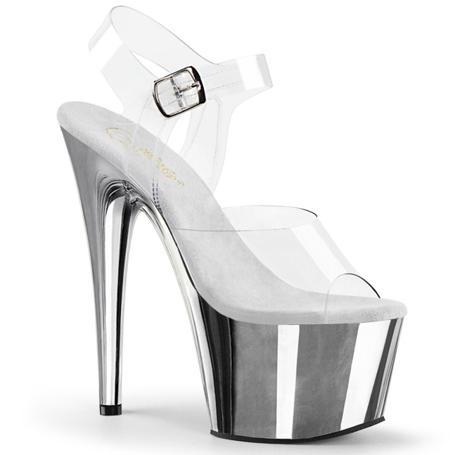 Pleaser Adore-708 C-M/SCH - Clear High-Platform Sandals