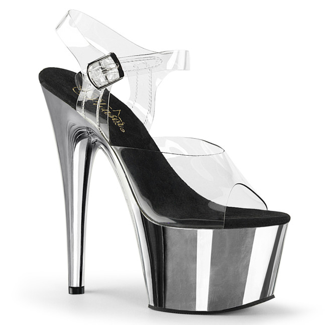 Pleaser Adore-708 C/SCH - Clear High-Platform Sandals
