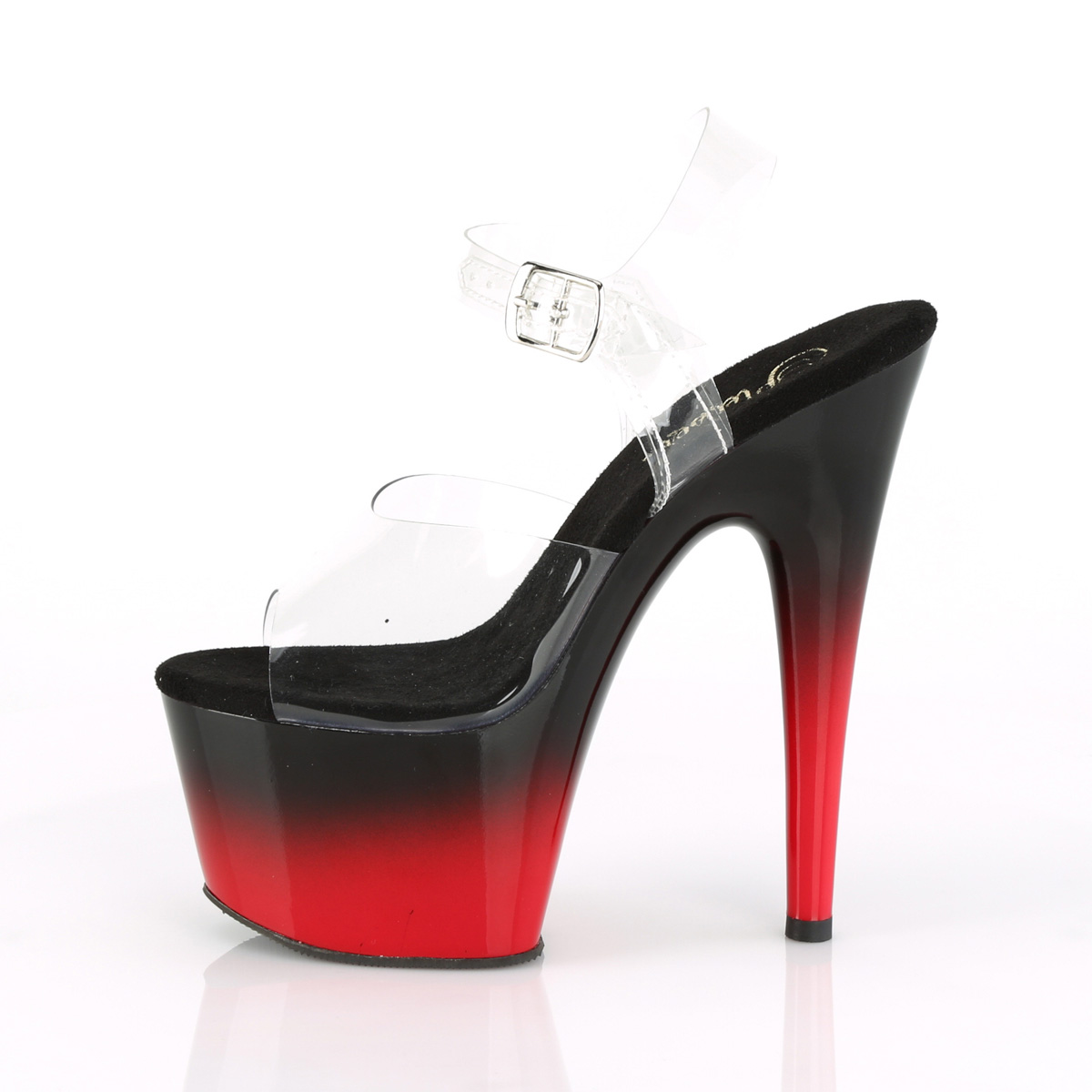 Pleaser Adore-708BR-H C/B-R - Clear High-Platform Sandals