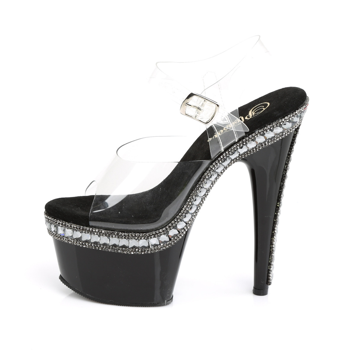 Pleaser Adore-708RS-1 C/B - Clear High-Platform Sandals