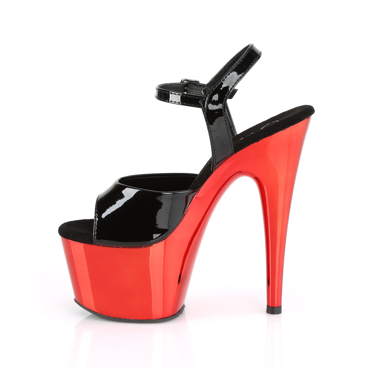 Pleaser Adore-709 B/RCH - Shiny Black High-Platform Sandals