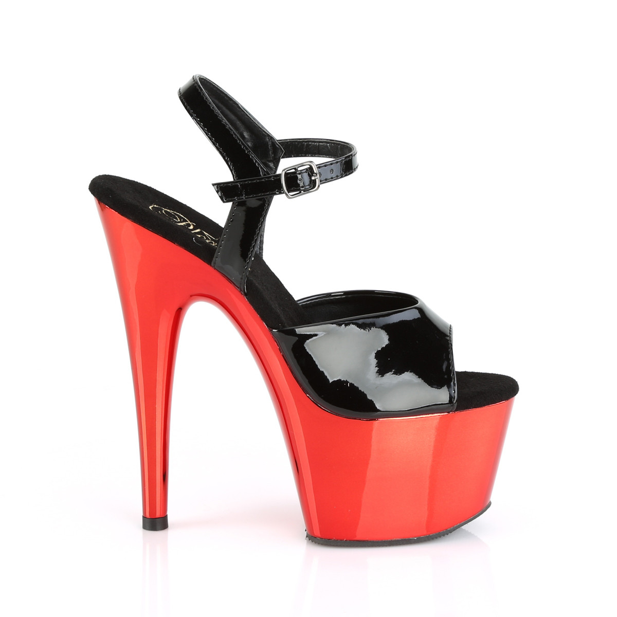 Pleaser Adore-709 B/RCH - Shiny Black High-Platform Sandals