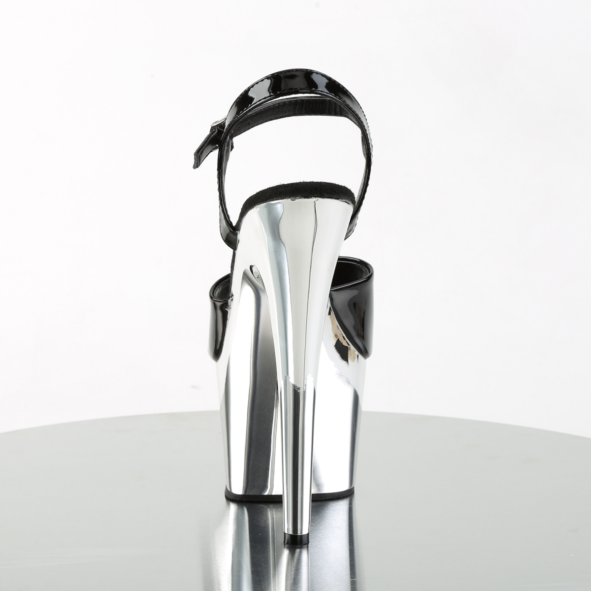 Pleaser Adore-709 B/SCH - Shiny Black High-Platform Sandals