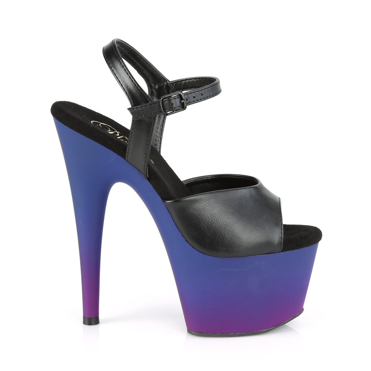 Pleaser Adore-709BP BPU/BLU-PP - Black High-Platform Sandals