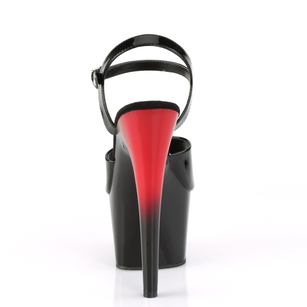 Pleaser Adore-709BR B/R-B - Shiny Black High-Platform Sandals