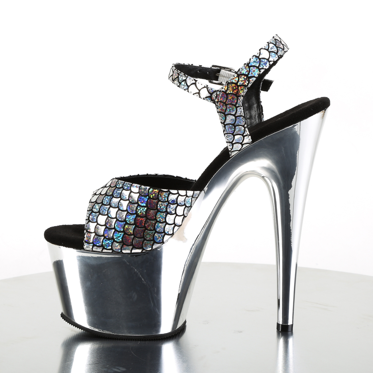 Pleaser Adore-709MSC SHG/SCH - Silver High-Platform Sandals