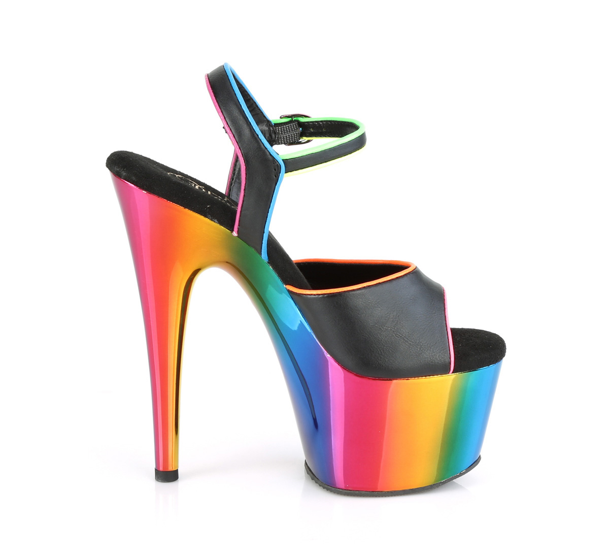 Pleaser Adore-709RC-02 BPU/RBWCH - Black High-Platform Sandals