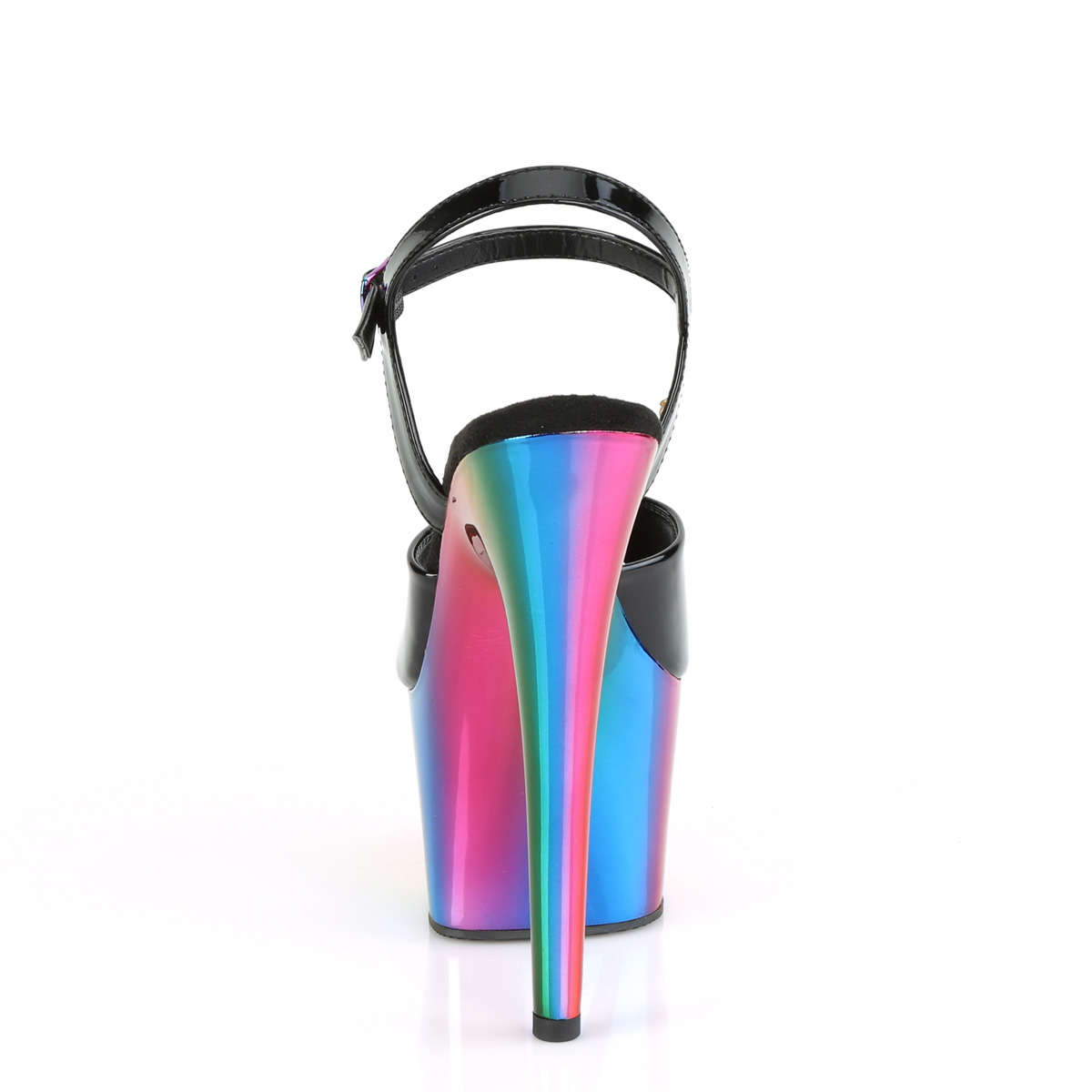 Pleaser Adore-709RC B/RBOWCH - Shiny Black High-Platform Sandals