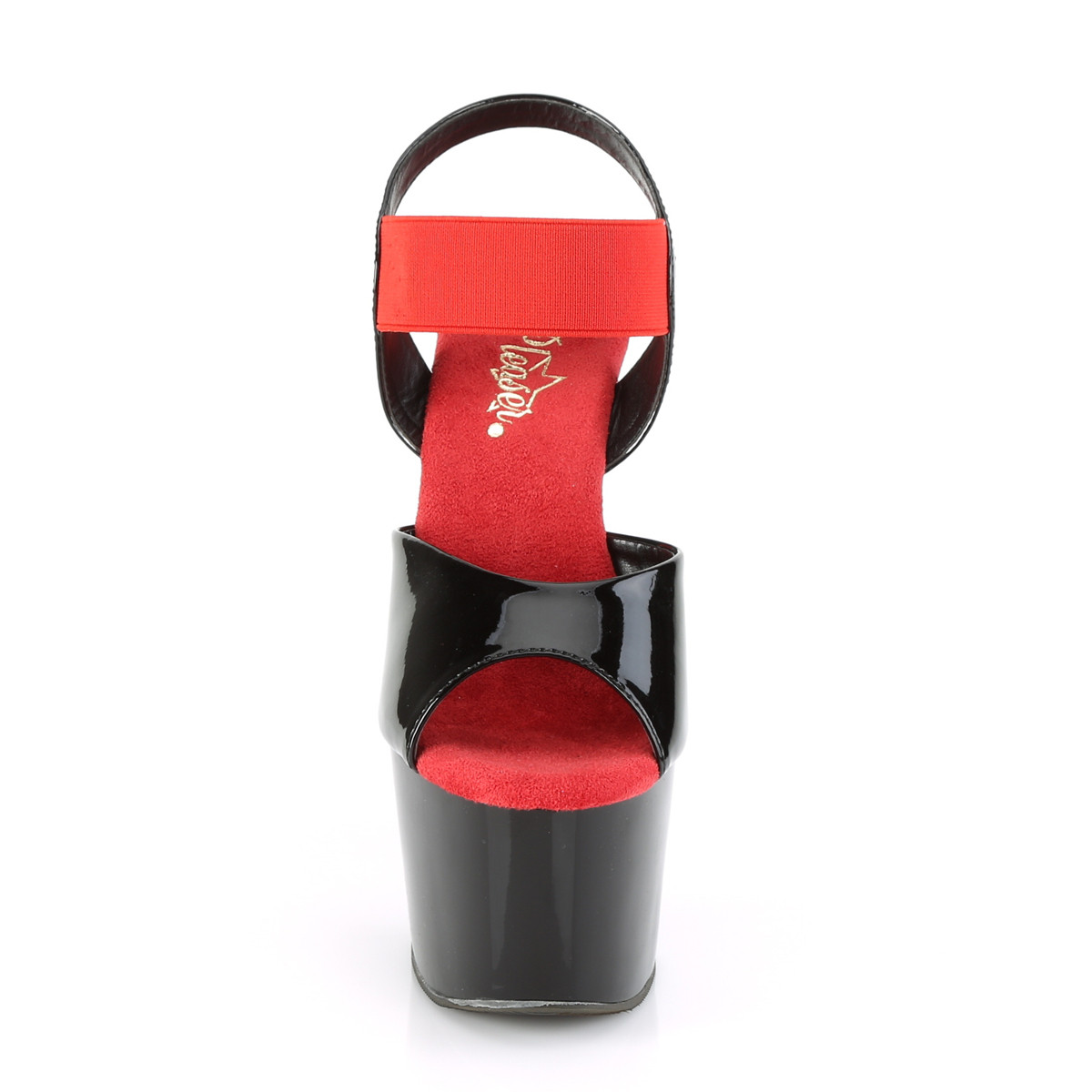 Pleaser Adore-714 BPT-RELS/B - Shiny Black High-Platform Sandals