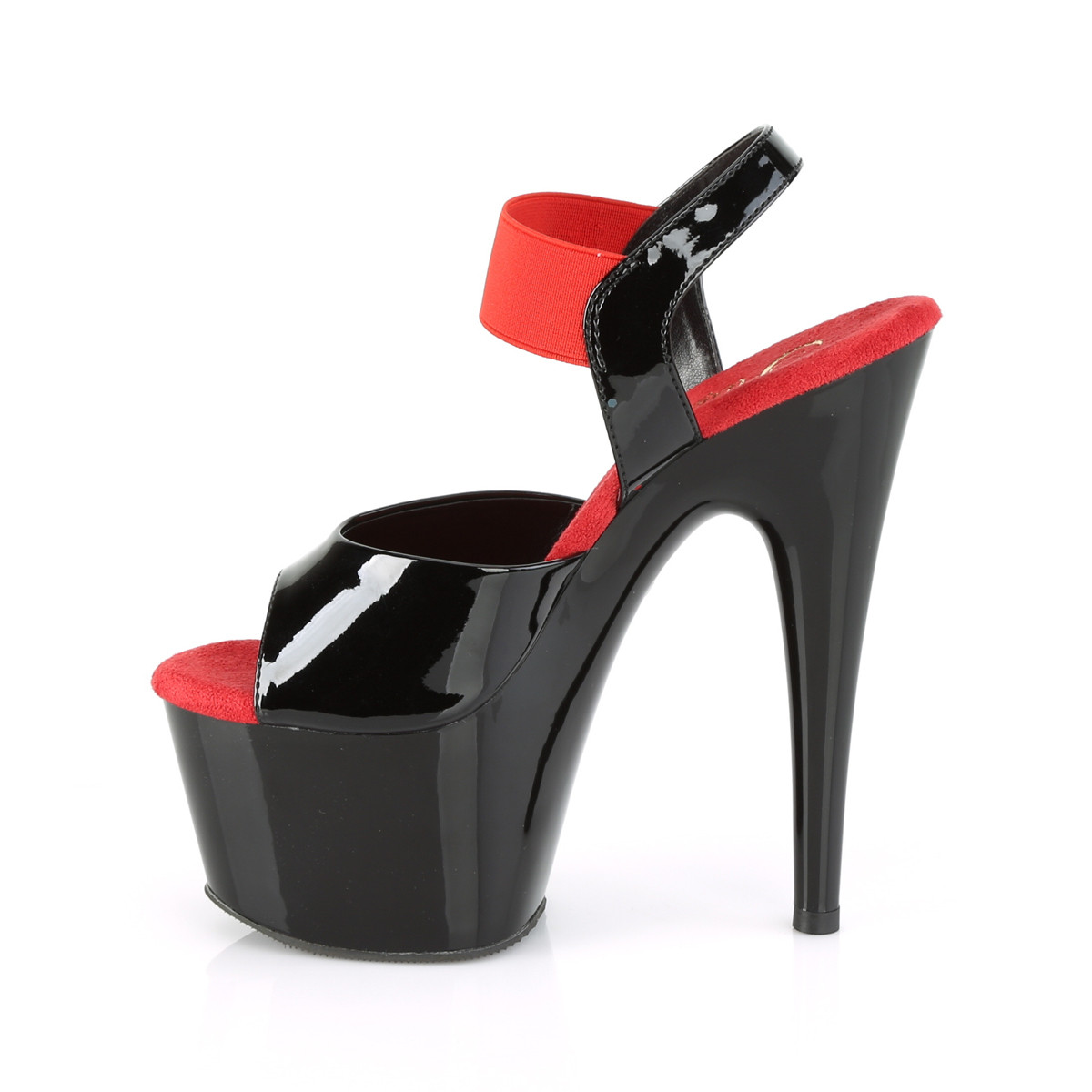 Pleaser Adore-714 BPT-RELS/B - Shiny Black High-Platform Sandals