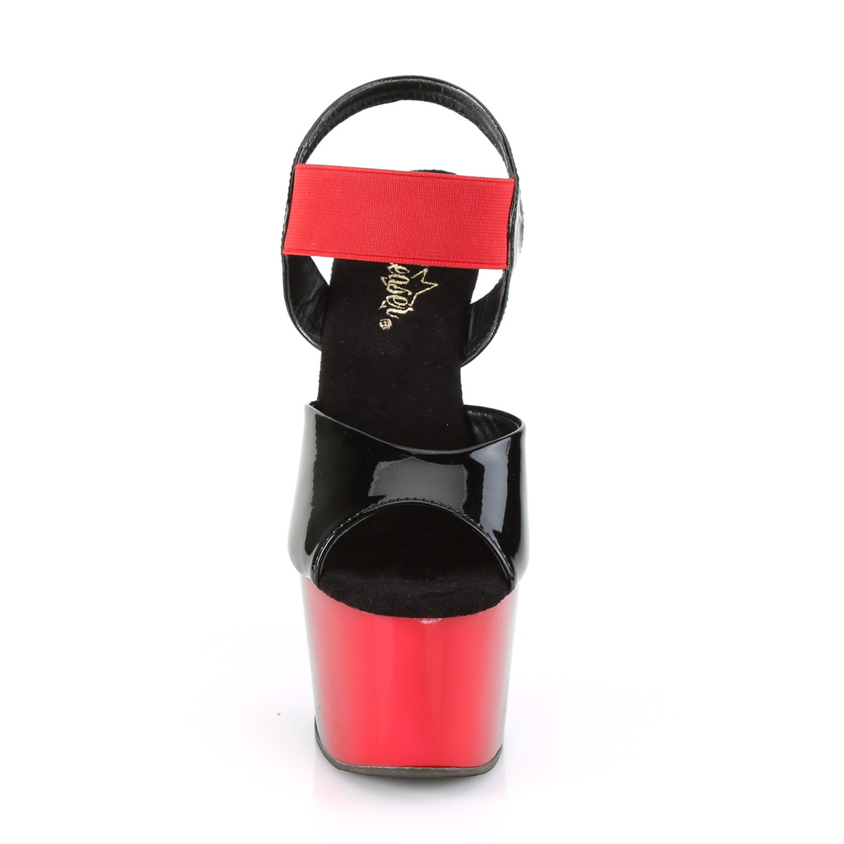 Pleaser Adore-714BR BPT-RELS/M - Shiny Black High-Platform Sandals