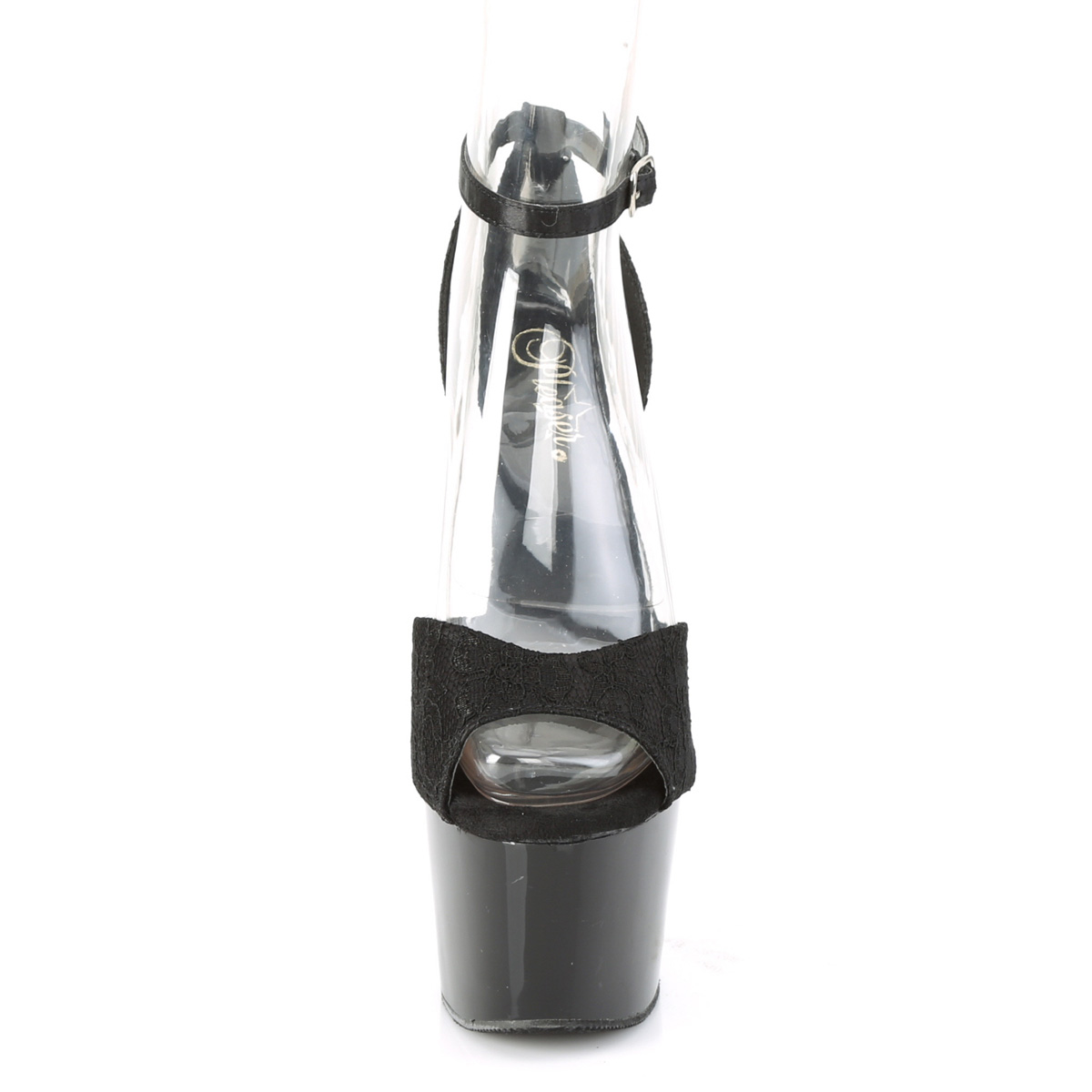 Pleaser Adore-768 BSA-BLC/M - Black High-Platform Ankle Strap Heels