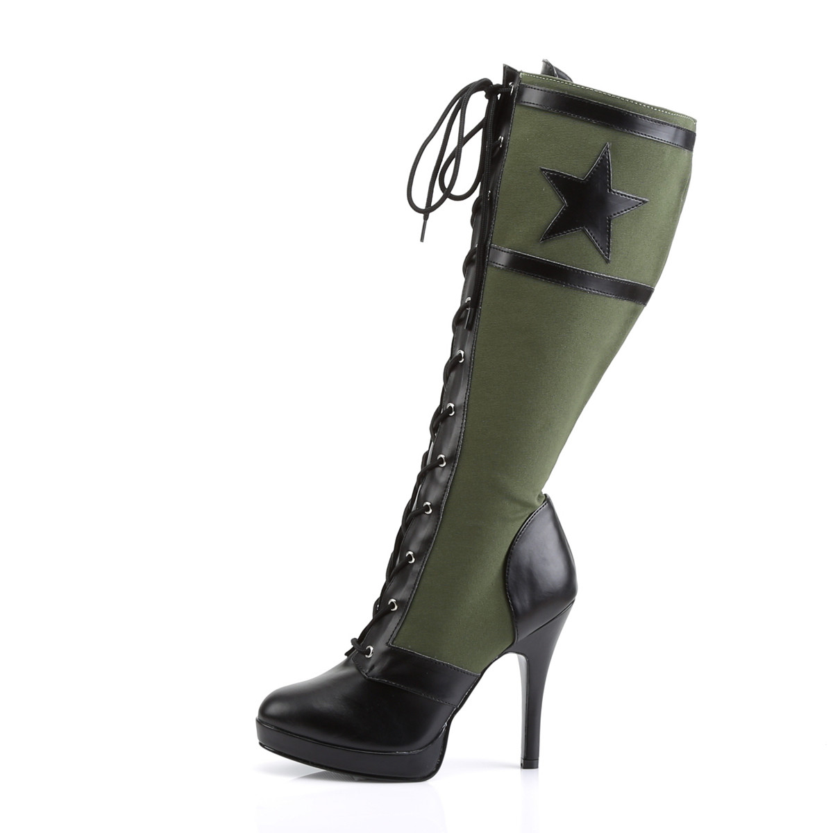 Funtasma Arena-2022 BPU-AYGNCA - Black High-Heel Knee High Single Sole Boots