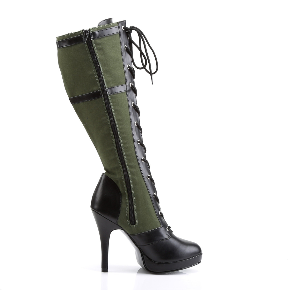 Funtasma Arena-2022 BPU-AYGNCA - Black High-Heel Knee High Single Sole Boots