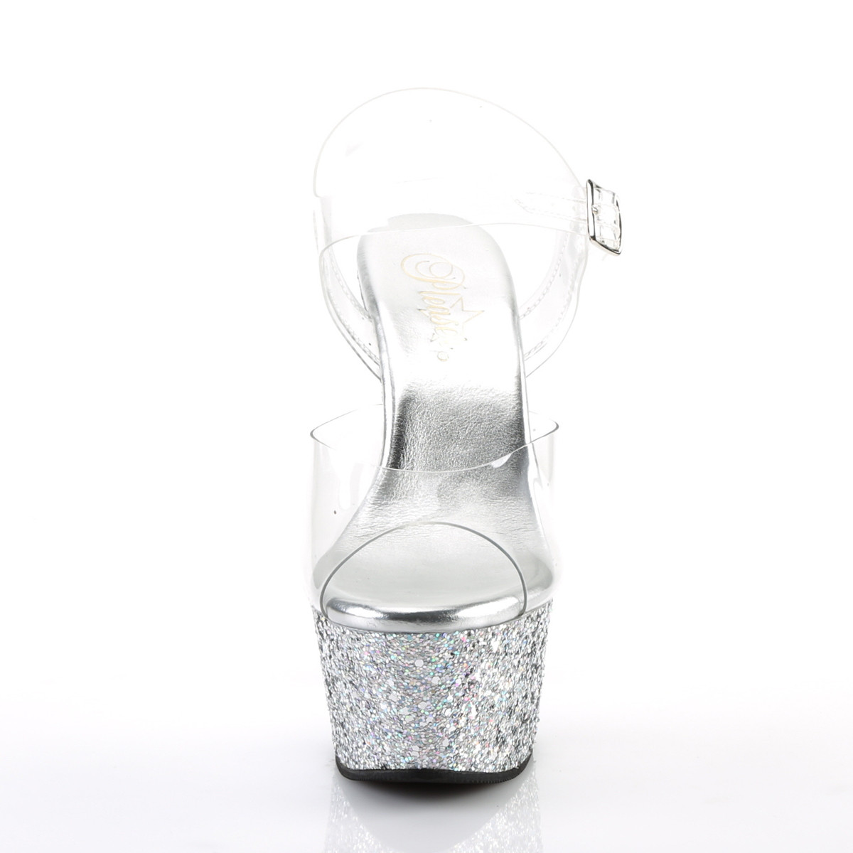 Pleaser Aspire-608LG C/SG - Clear Platform High-Heel Sandals