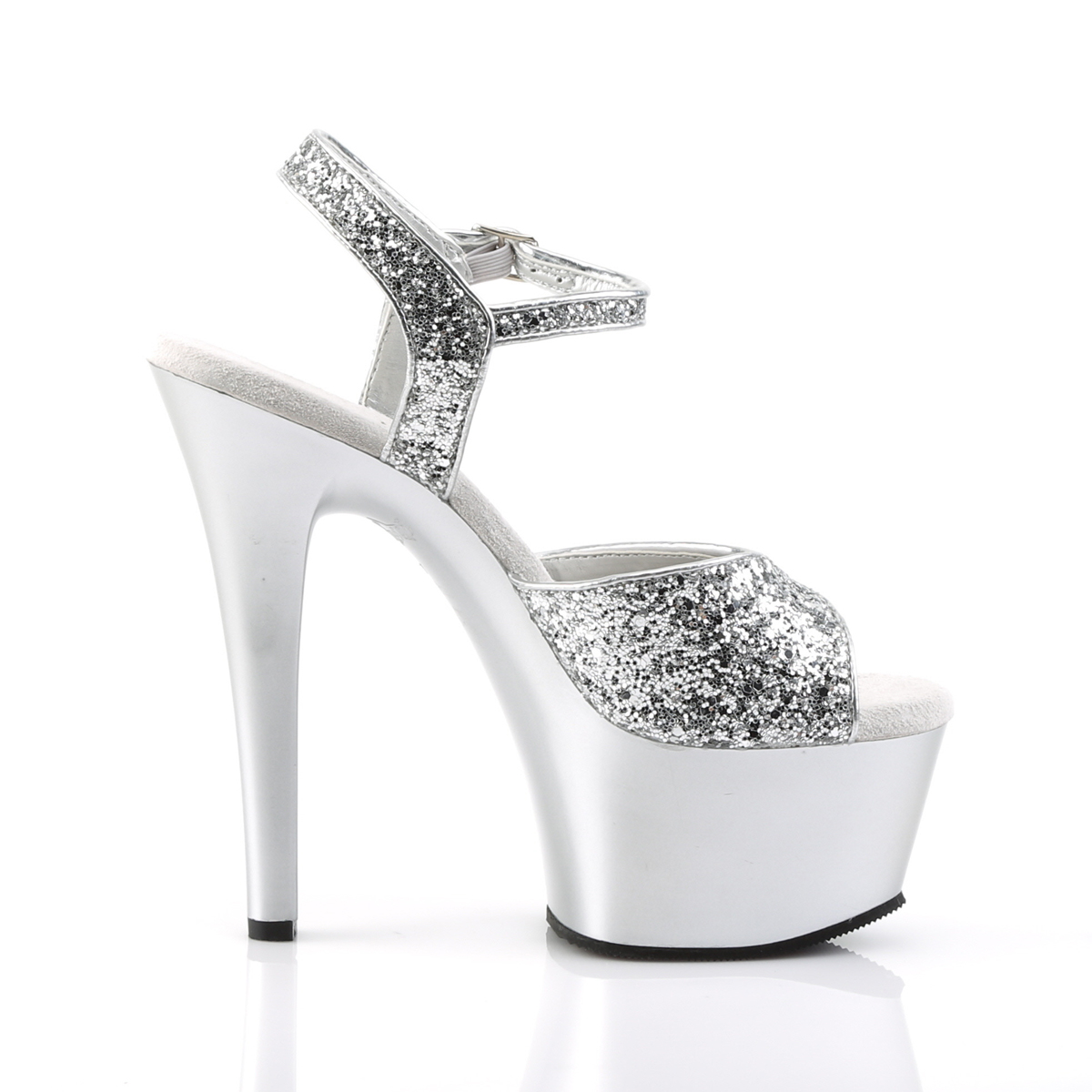 Pleaser Aspire-609G S/M - Silver Platform High-Heel Sandals