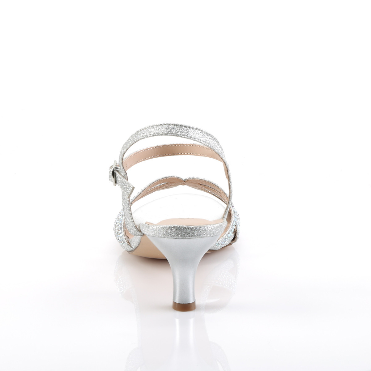 Fabulicious Audrey-03 SFA - Silver Heeled Single Sole Sandals