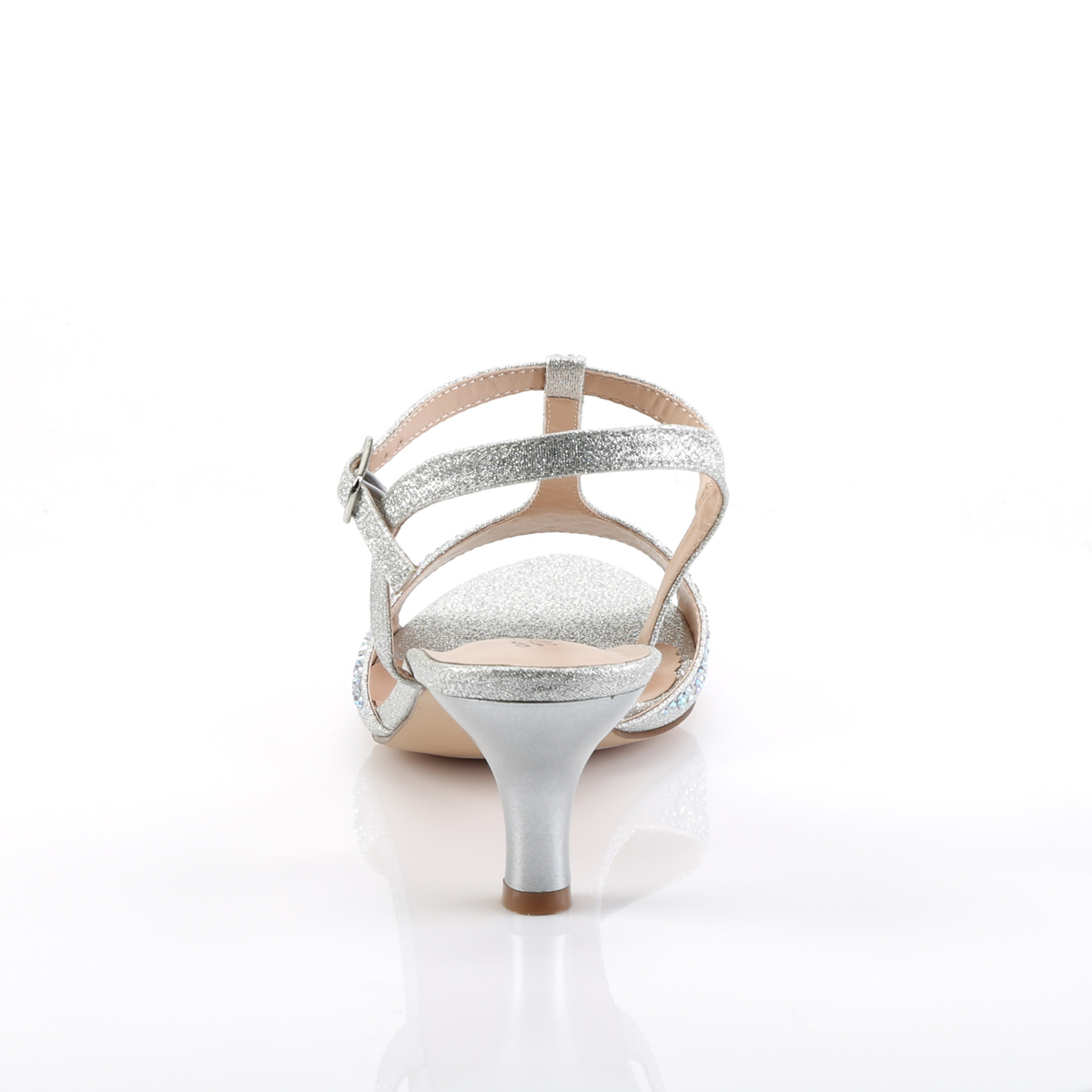 Fabulicious Audrey-05 SFA - Silver Heeled Single Sole Sandals