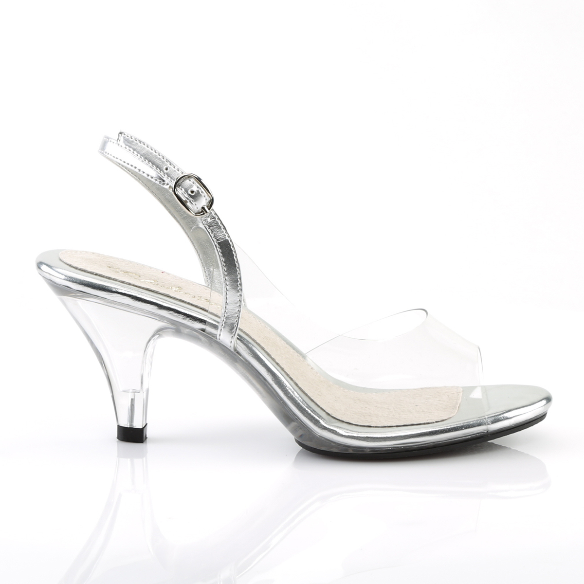 Fabulicious Belle-350 C/M - Clear Heeled Single Sole Sandals