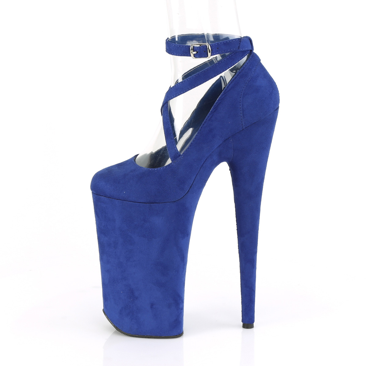 Pleaser Beyond-087FS RYBLFS/M - Blue High-Platform Pumps With Straps