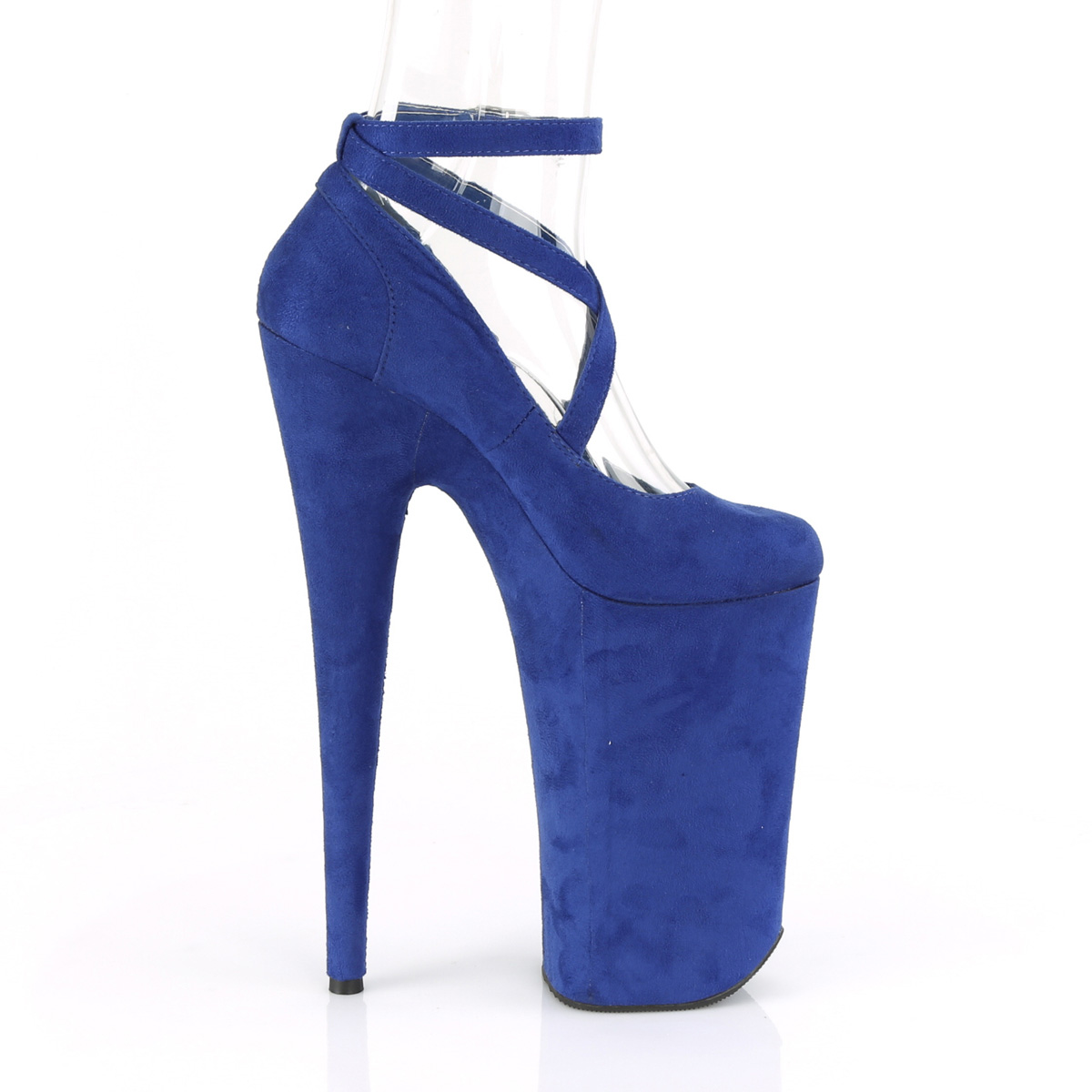 Pleaser Beyond-087FS RYBLFS/M - Blue High-Platform Pumps With Straps
