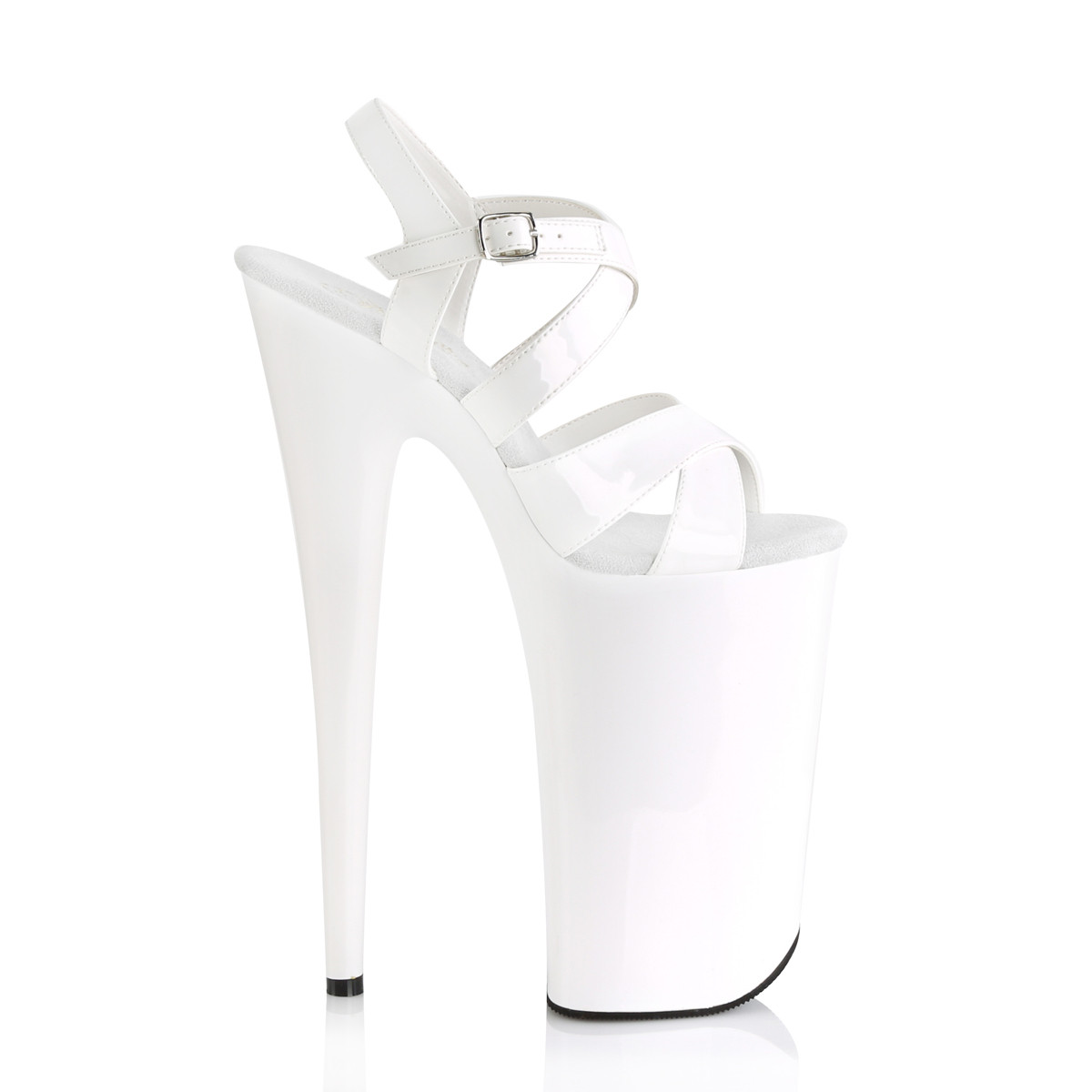 Pleaser Beyond-097 W/M - Shiny White High-Platform Sandals