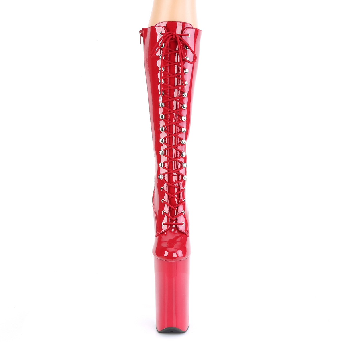 Pleaser Beyond-2020 R/M - Shiny Red High-Platform Knee High Boots