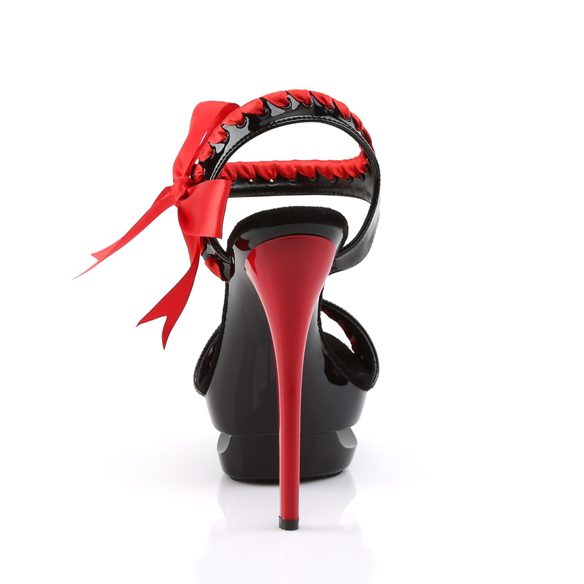 Pleaser Blondie-615 B-R/M - Shiny Black Platform High-Heel Sandals
