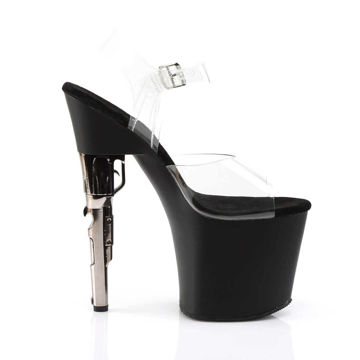 Pleaser Bondgirl-708 C/B - Clear High-Platform Sandals