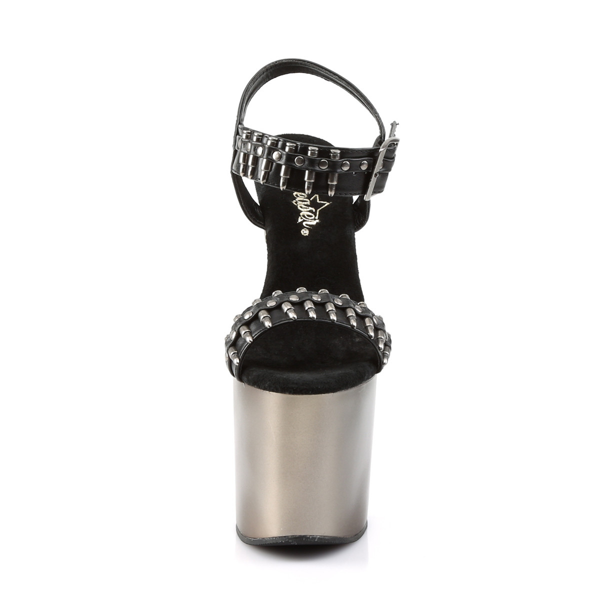 Pleaser Bondgirl-712 BPU/PW - Black High-Platform Sandals