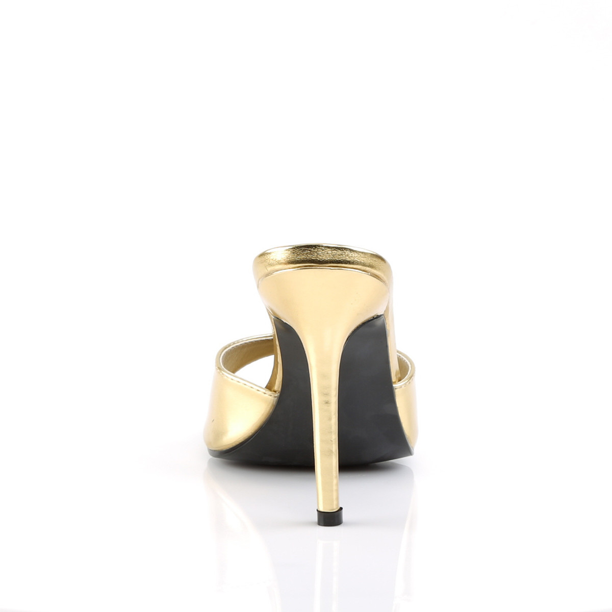 Pleaser Classique-01 GMPU - Gold High-Heel Single Sole Slides