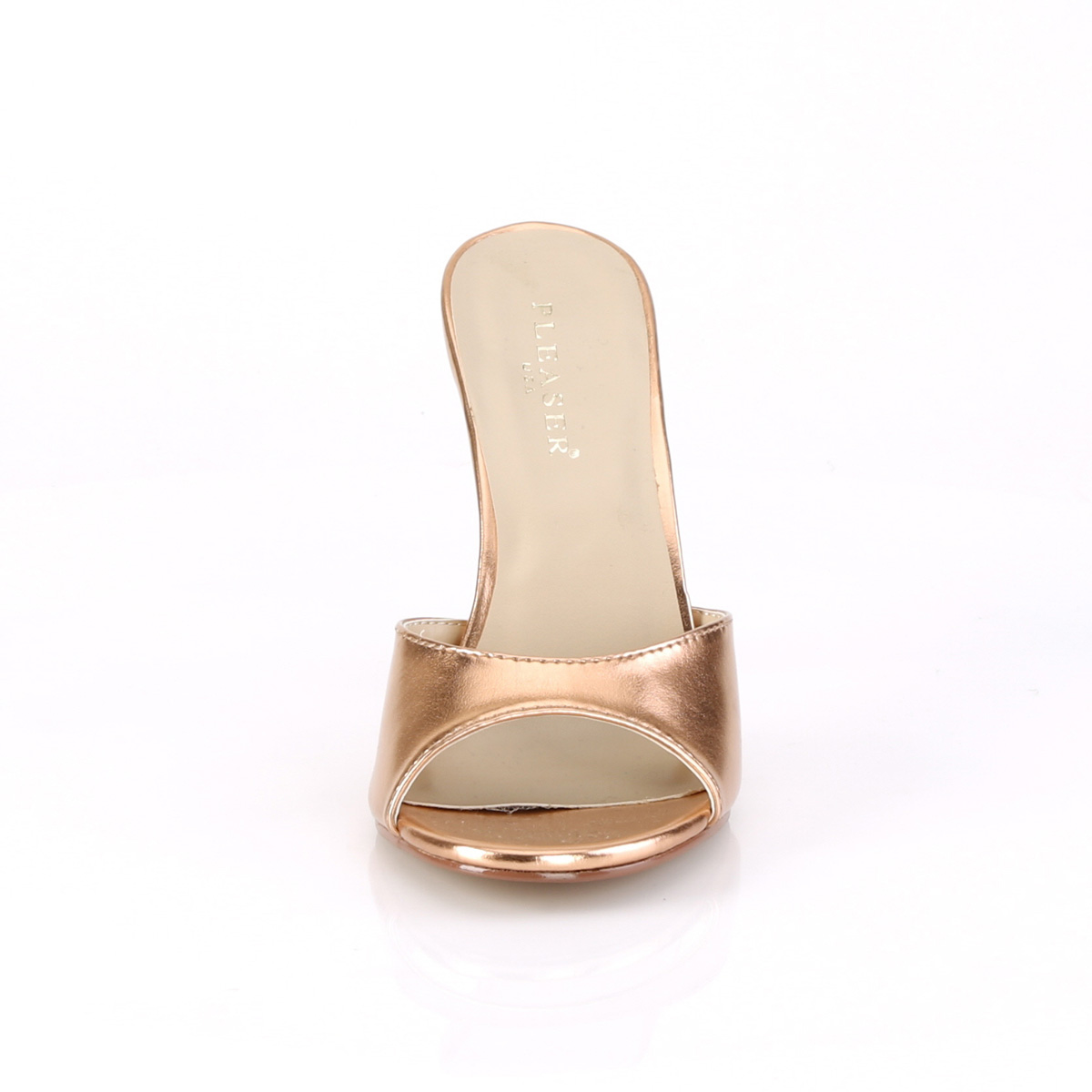 Pleaser Classique-01 ROGLDMPU - Gold High-Heel Single Sole Slides