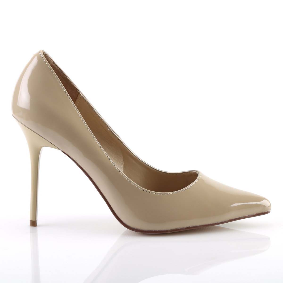 Pleaser Classique-20 CR - Shiny Beige High-Heel Stilettos