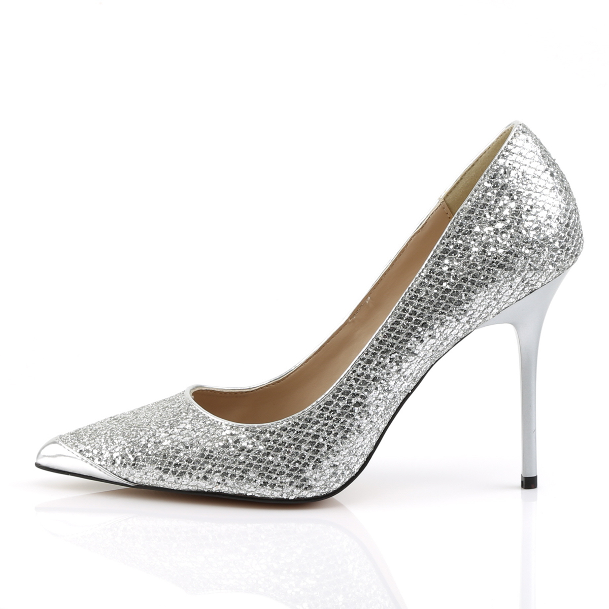 Pleaser Classique-20 SGLF - Silver High-Heel Stilettos
