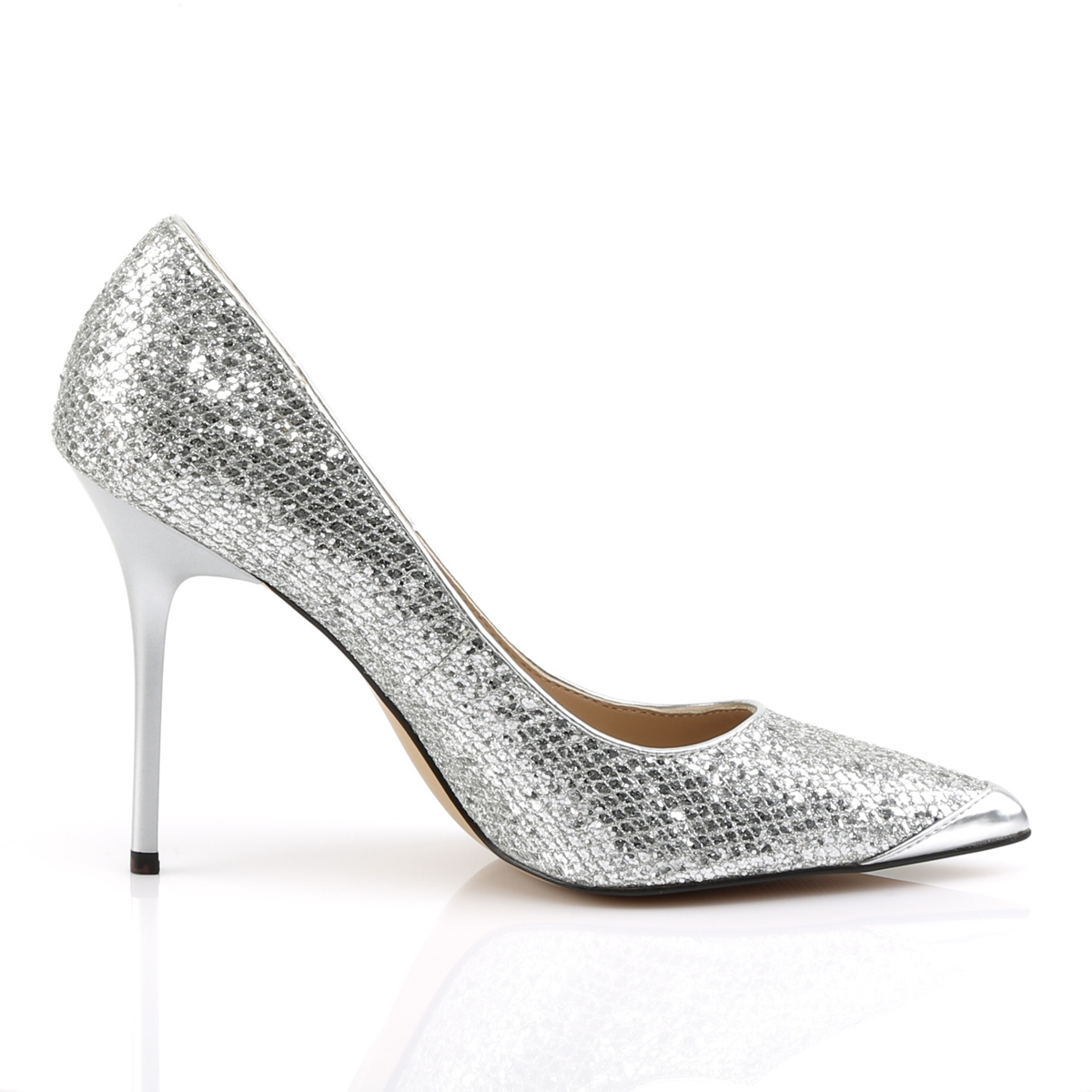 Pleaser Classique-20 SGLF - Silver High-Heel Stilettos