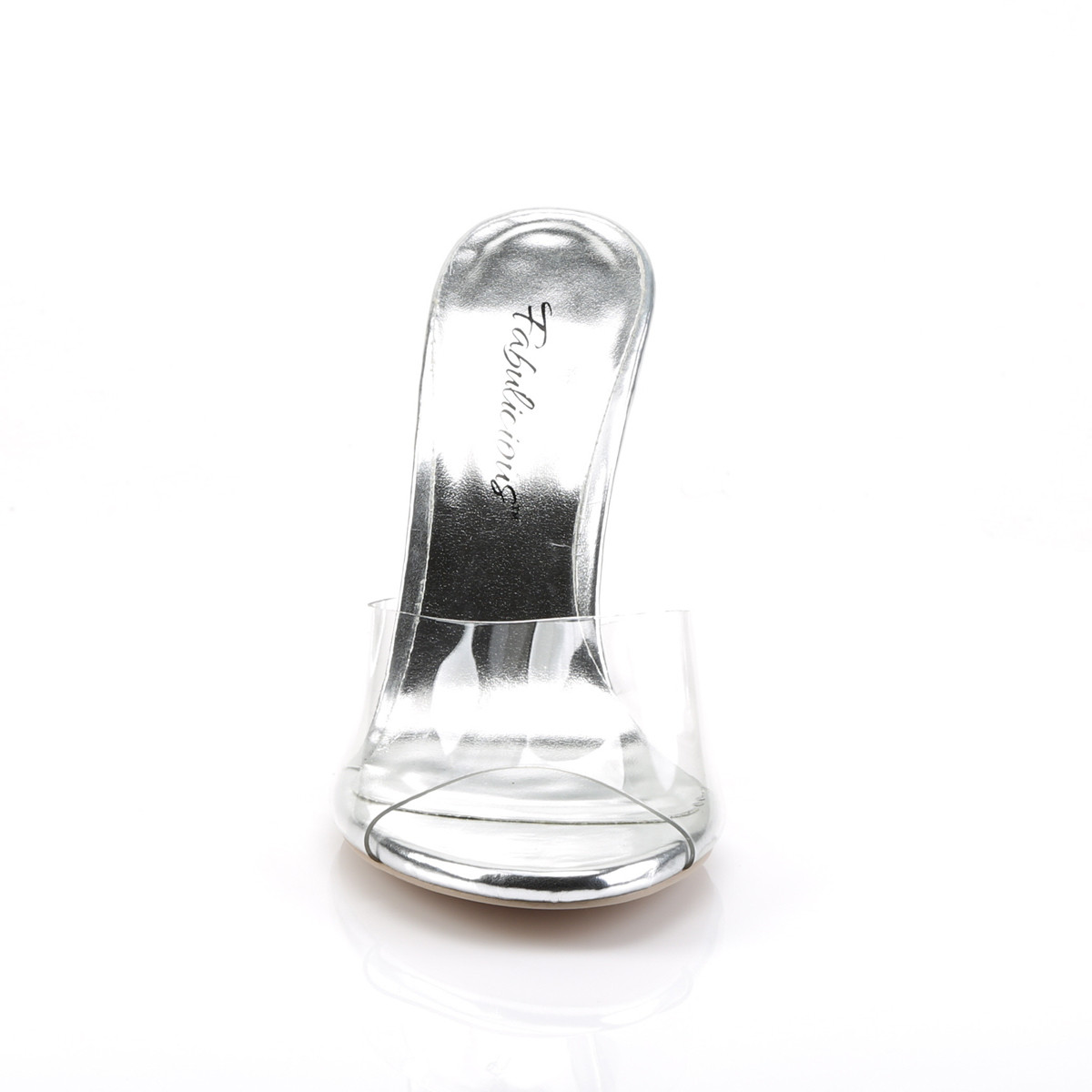 Fabulicious Clearly-401 C - Clear High-Heel Single Sole Slides