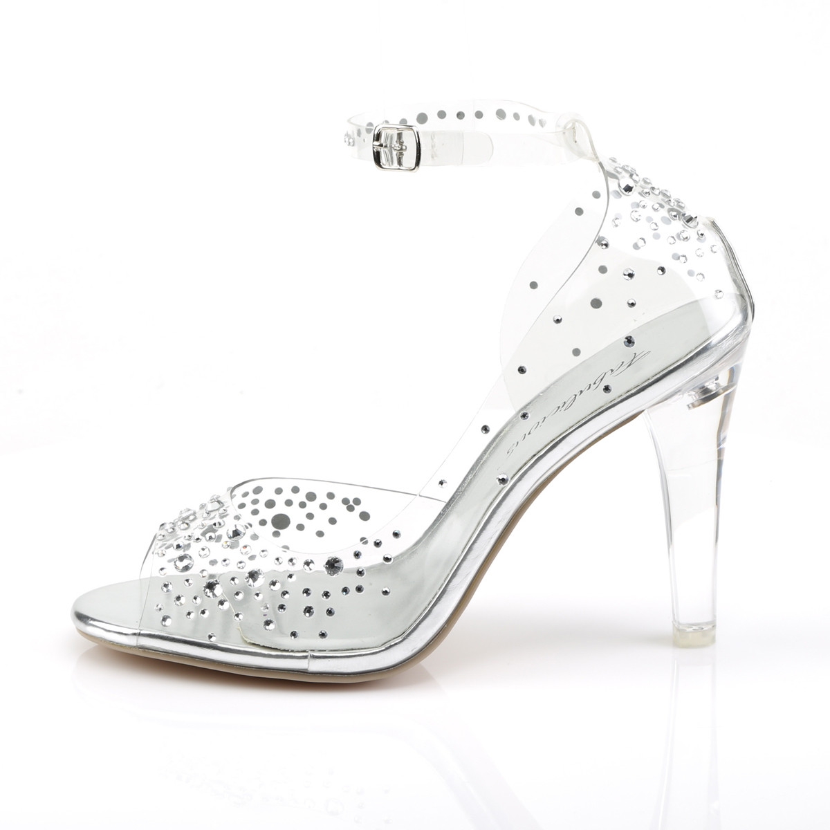 Fabulicious Clearly-430RS C - Clear High-Heel Single Sole Pumps With Straps