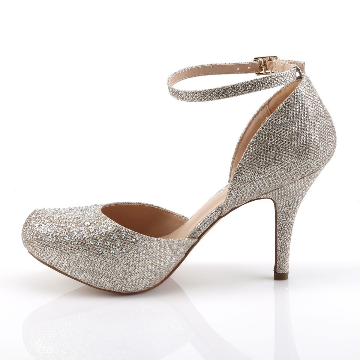Fabulicious Covet-03 NUGFA - Beige Single Sole Pumps With Straps