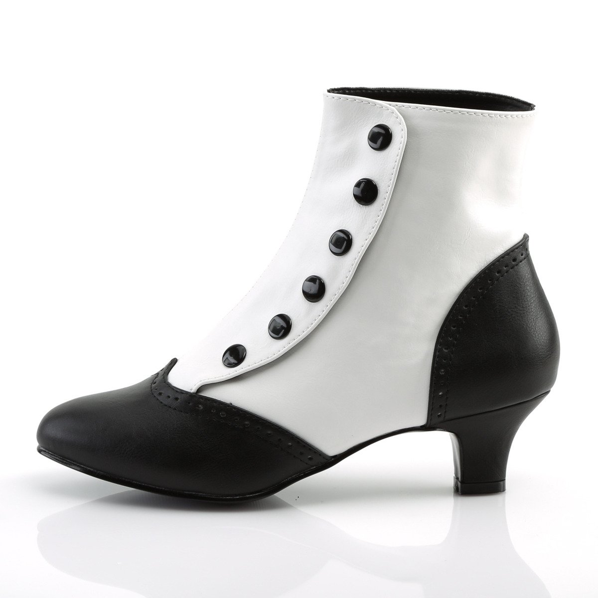 Bordello Flora-1023 WB/PU - White Victorian Shoes