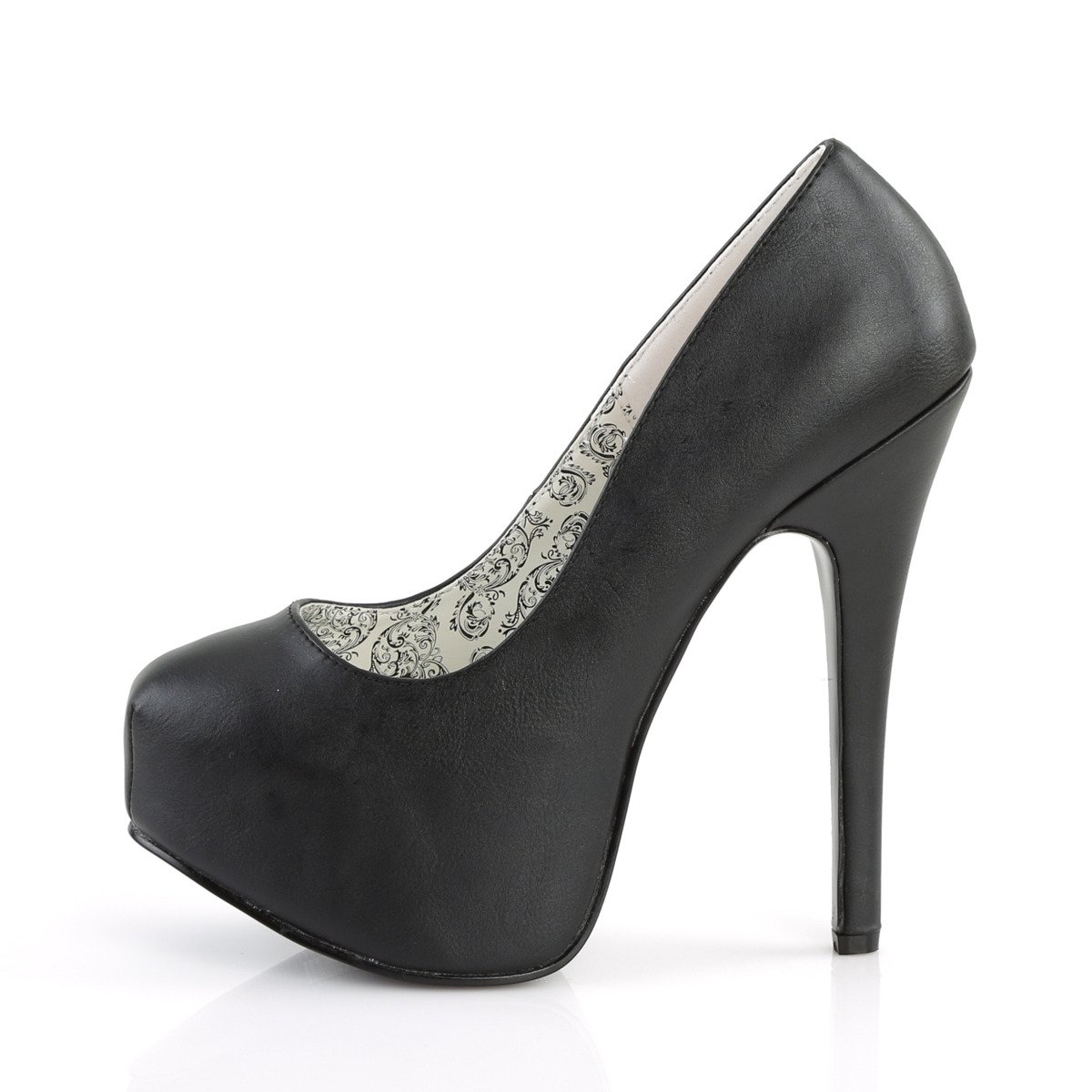 Bordello Teeze-06 B/PU - Black Platform High-Heel Heels