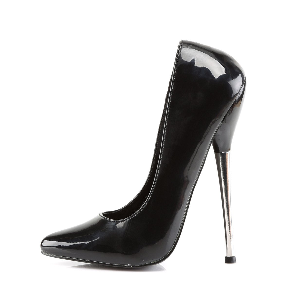 Devious Dagger-01 B - Shiny Black High-Heel Stilettos