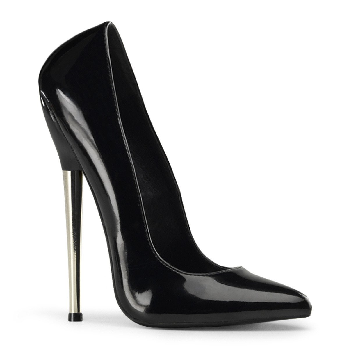 Devious Dagger-01 B - Shiny Black High-Heel Stilettos